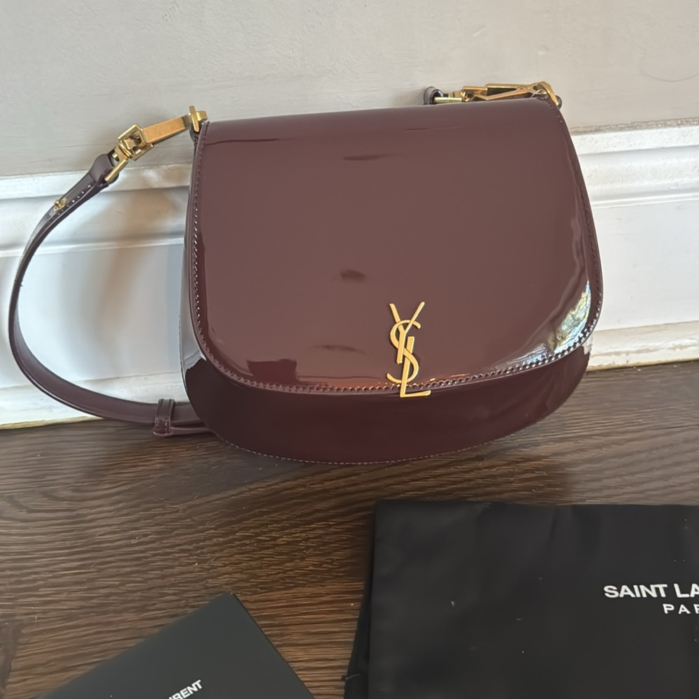 NWOT Saint Laurent Patent Leather mini Voltaire Top-shoulder Bag - Picture 11 of 16